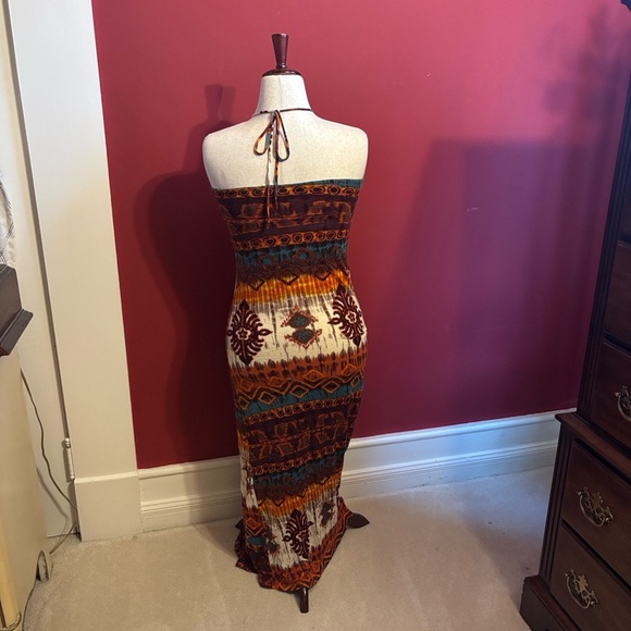 Vintage wet seal maxi dress size large strapless tribal - Picture 3 of 12
